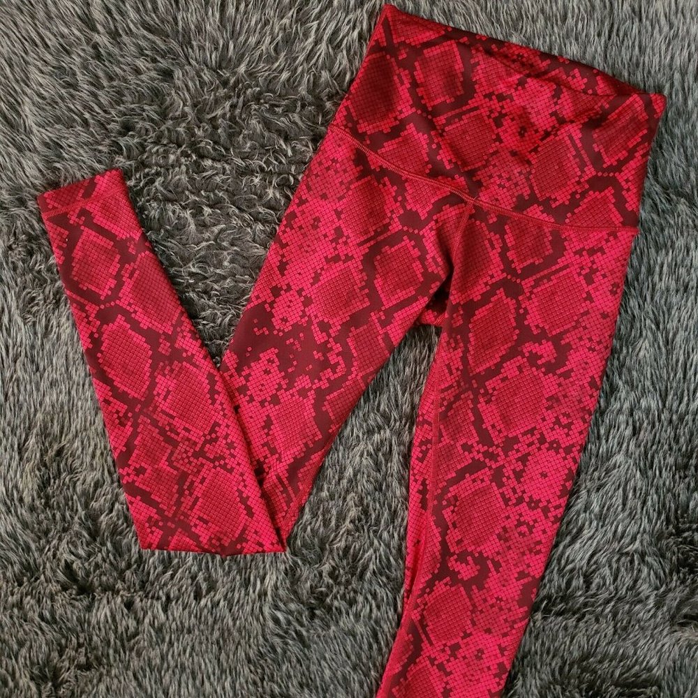 Lululemon Wunder Under High Rise Red Snake Print